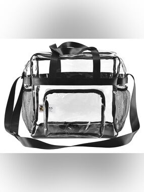 Clear PVC Tote Bag with Black Trim